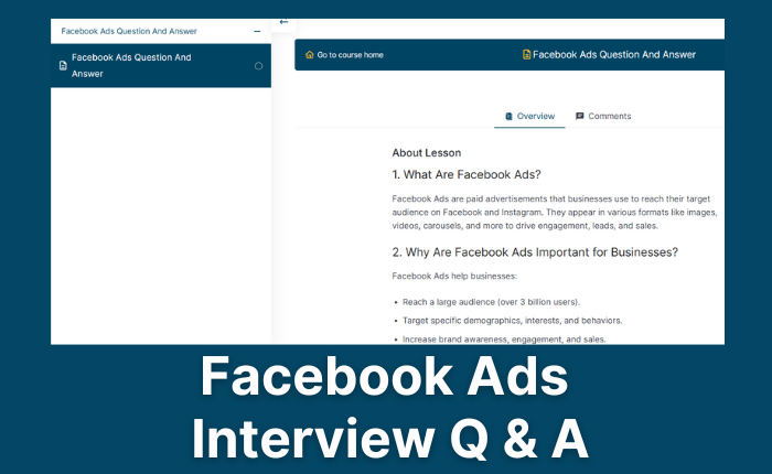 Facebook ads interview questions and answers for Freshers