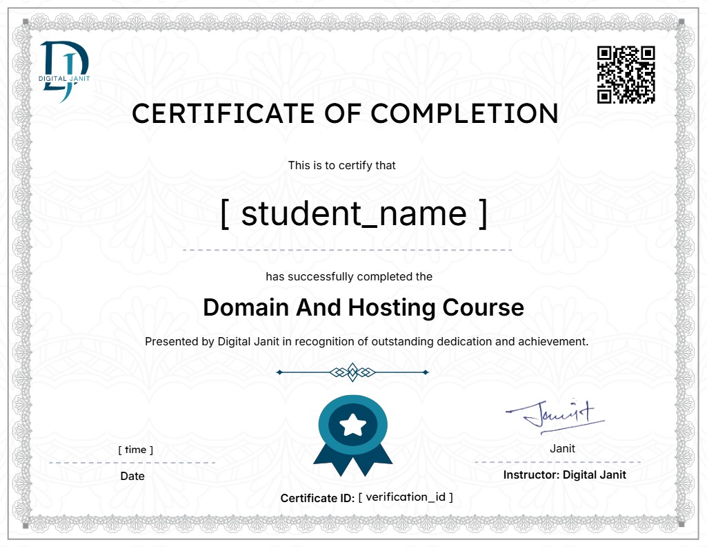domain and hosting course with certificate